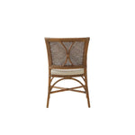 rattan arm chair accent dining cream cushion honey brown
