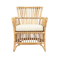 rattan arm chair cream seat cushion
