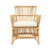 rattan arm chair cream seat cushion