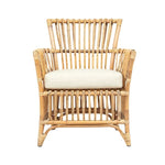 rattan arm chair cream seat cushion