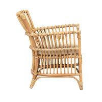 rattan arm chair cream seat cushion