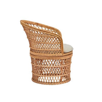 swivel frame chair rattan natural cushioned seat