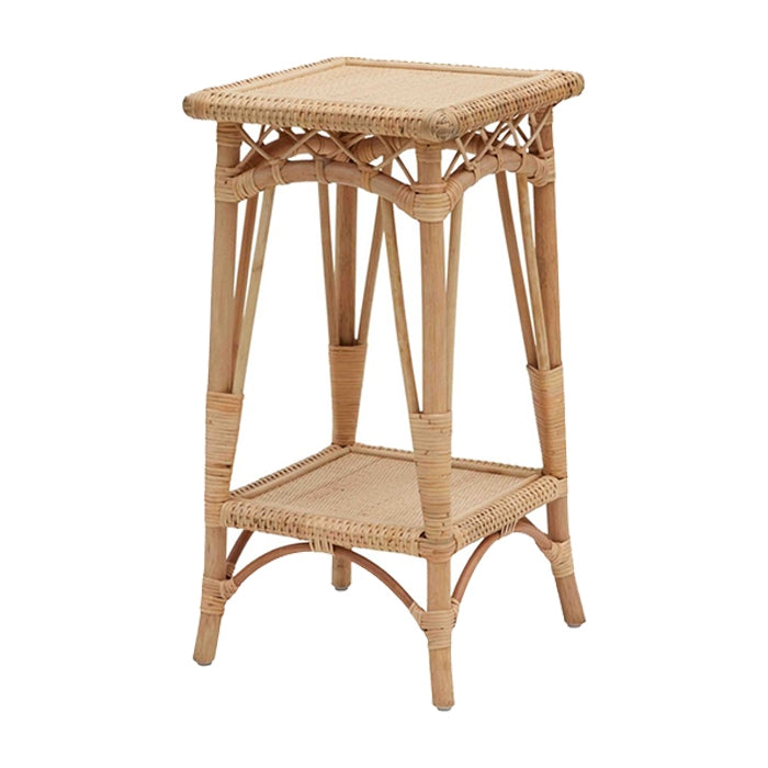 pedestal table natural curved leg rattan