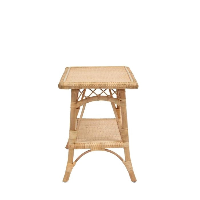 side table rattan natural lower shelf