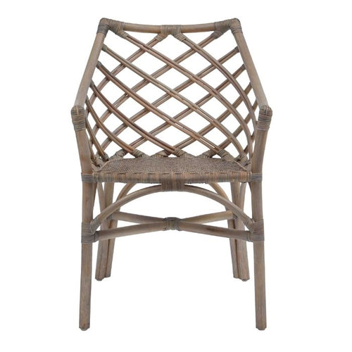 armchair matte gray woven curved back