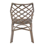 armchair matte gray woven curved back