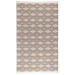 diamond pattern natural sand white area rug fringe reversible indoor/outdoor
