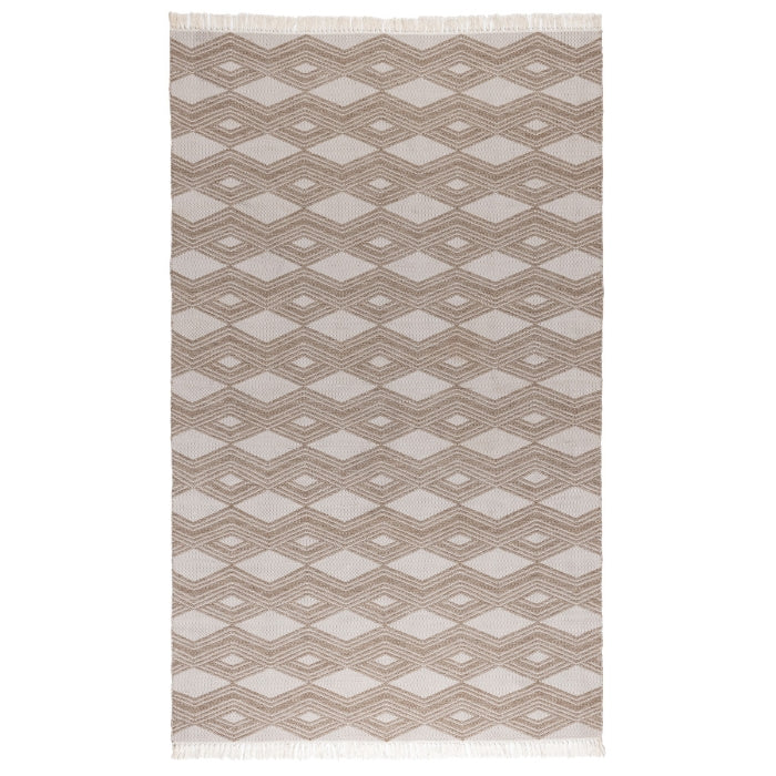diamond pattern natural sand white area rug fringe reversible indoor/outdoor