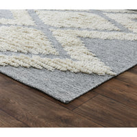 gray beige area rug high-low 5' x 8'
