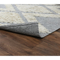 gray beige area rug high-low 5' x 8'