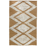 honey gold beige area rug high-low shag geometric 5' x 8'