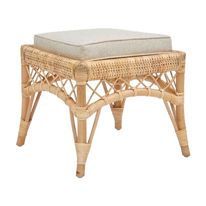 natural cream square ottoman cushioned seat