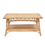 natural rattan coffee table shelf