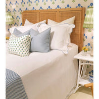 headboard natural wood frame rattan cane panels