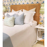 headboard natural wood frame rattan cane panels