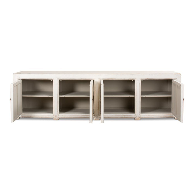 cabinet sideboard buffet distressed white extra wide
