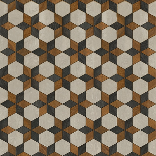 vinyl square floor mat star pattern black brown cream