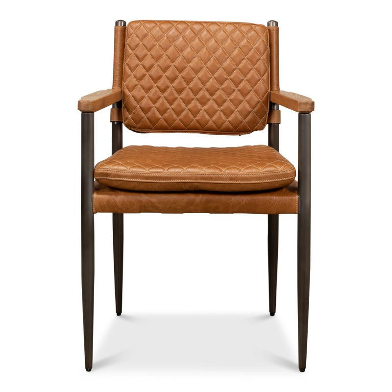 Unique leather and metal chair
