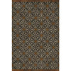 Spicher & Co vinyl floorcloth floor mat wood inlays mosaic parquet tan black gray vintage