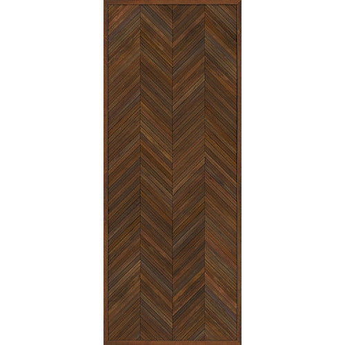 Spicher & Co. vinyl floorcloth floor mat wood inlays herringbone brown vintage runner