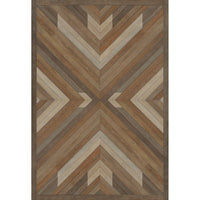 brown faux wood lay flat vinyl rug