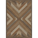 brown faux wood lay flat vinyl rug