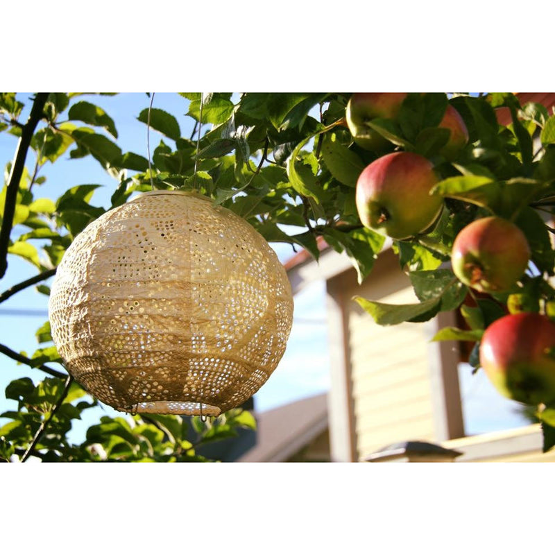 lantern pearl wave round hanging light solar