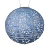 lantern metallic blue round hanging light solar