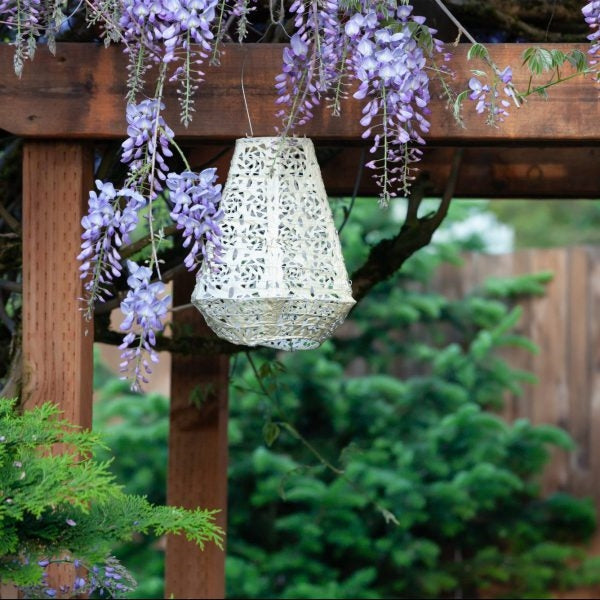 lantern pearl prism hanging light solar