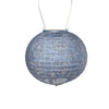 lantern metallic blue round hanging light solar