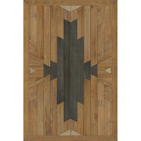 neutral black faux wood lay flat mat