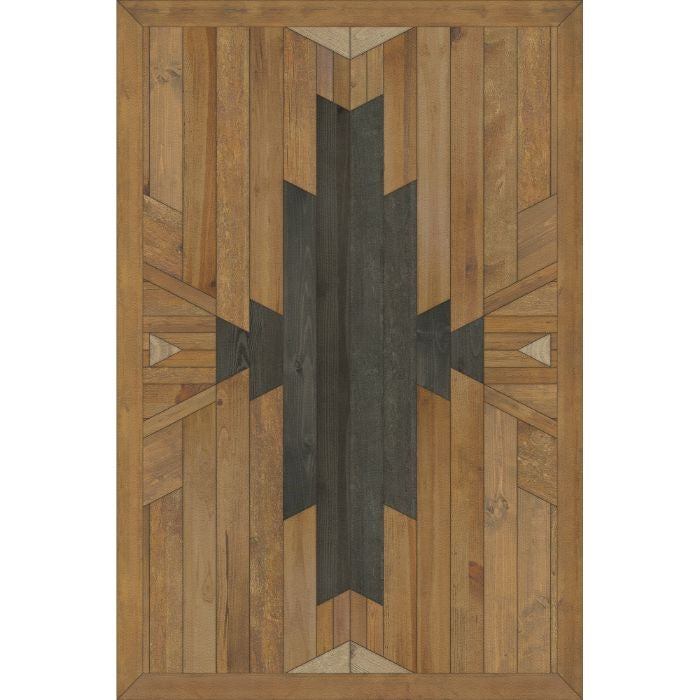 neutral black faux wood lay flat mat