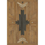 neutral black faux wood lay flat mat