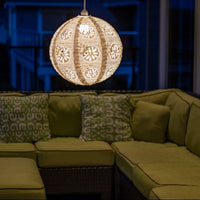 lantern pearl round hanging light solar