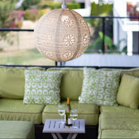 lantern pearl round hanging light solar