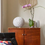 lantern white table light round laser cut geo floral