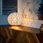 lantern white table light round laser cut geo floral