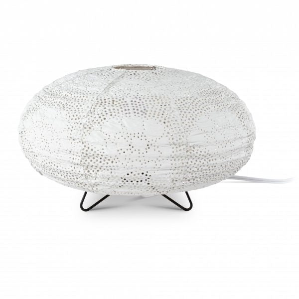 lantern white table light round laser cut geo floral