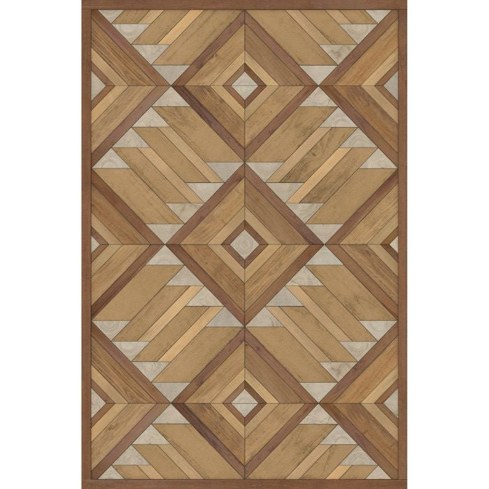 faux wood warm brown vinyl floor mat
