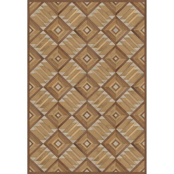 faux wood warm brown vinyl floor mat