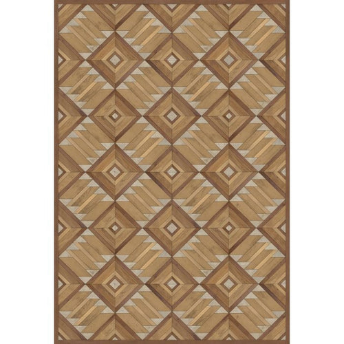 faux wood warm brown vinyl floor mat
