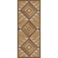 faux wood warm brown vinyl floor mat