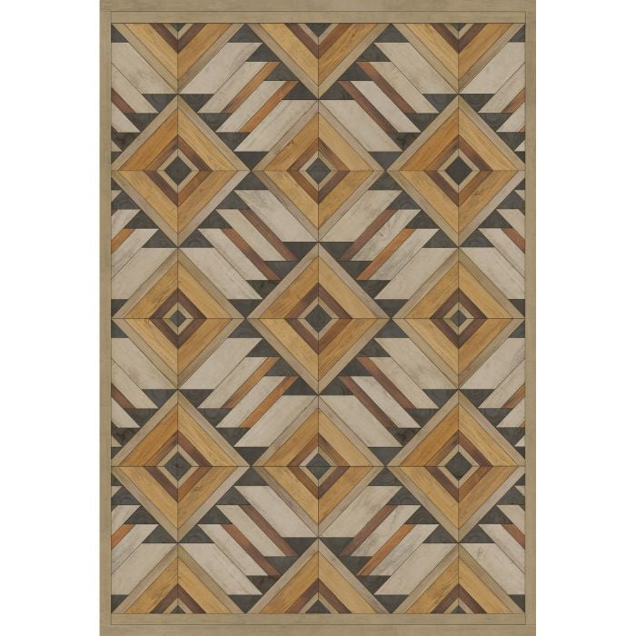 faux wood brown lay flat vinyl mat tri color