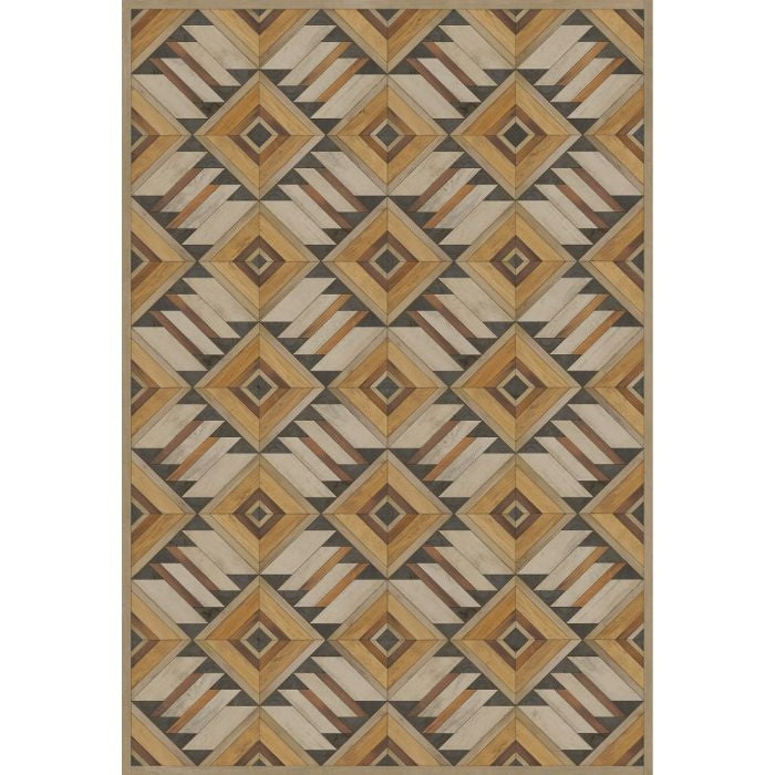 faux wood brown lay flat vinyl mat tri color