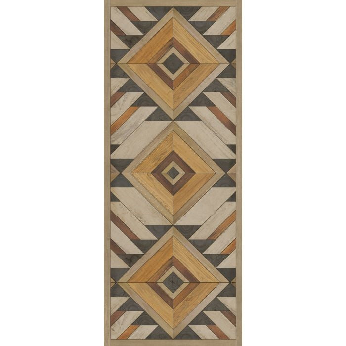 faux wood brown lay flat vinyl mat tri color