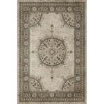 vinyl floorcloth tan neutral medallion