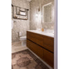 vinyl floorcloth tan neutral medallion