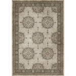 vinyl floorcloth tan neutral medallion