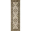 vinyl floorcloth tan neutral medallion