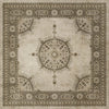 vinyl floorcloth tan neutral medallion